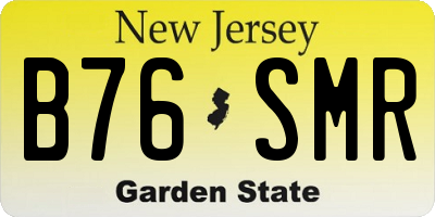 NJ license plate B76SMR