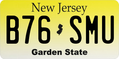 NJ license plate B76SMU