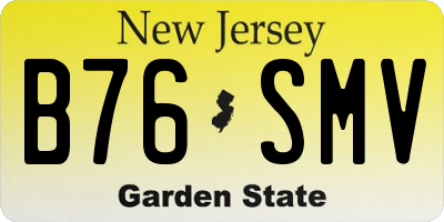NJ license plate B76SMV