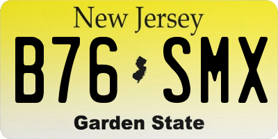 NJ license plate B76SMX