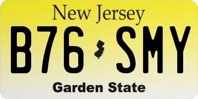 NJ license plate B76SMY