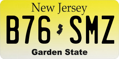 NJ license plate B76SMZ