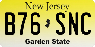 NJ license plate B76SNC