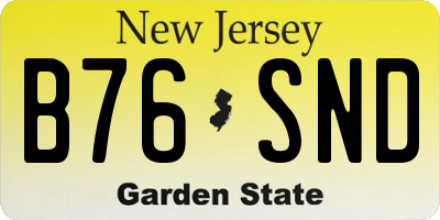 NJ license plate B76SND