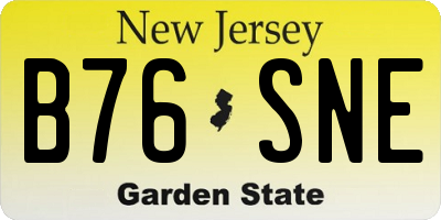 NJ license plate B76SNE