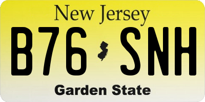 NJ license plate B76SNH