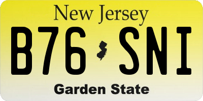 NJ license plate B76SNI