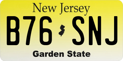 NJ license plate B76SNJ
