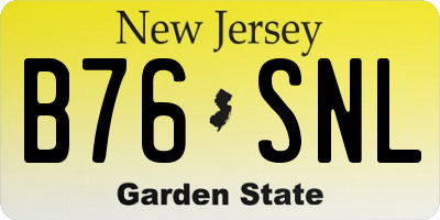 NJ license plate B76SNL