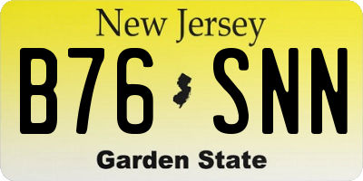NJ license plate B76SNN