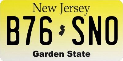 NJ license plate B76SNO