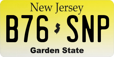 NJ license plate B76SNP
