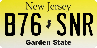 NJ license plate B76SNR