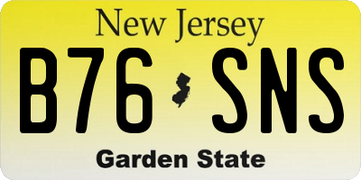 NJ license plate B76SNS
