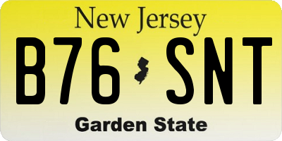 NJ license plate B76SNT