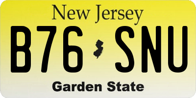 NJ license plate B76SNU