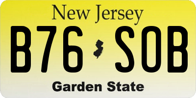 NJ license plate B76SOB