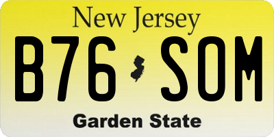 NJ license plate B76SOM