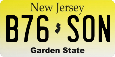 NJ license plate B76SON