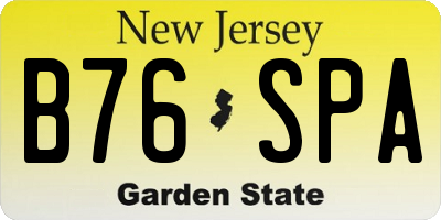 NJ license plate B76SPA