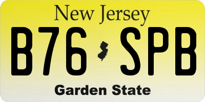 NJ license plate B76SPB