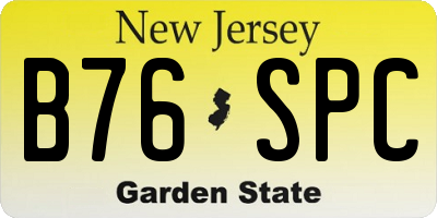 NJ license plate B76SPC