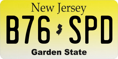 NJ license plate B76SPD