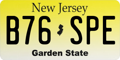 NJ license plate B76SPE