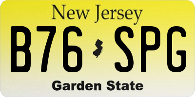 NJ license plate B76SPG