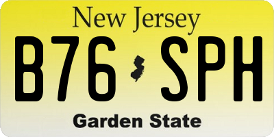 NJ license plate B76SPH
