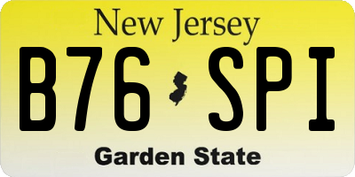 NJ license plate B76SPI