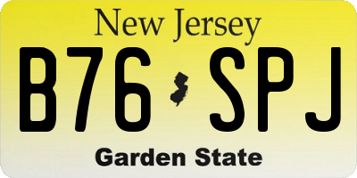 NJ license plate B76SPJ