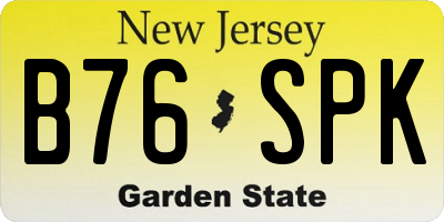 NJ license plate B76SPK