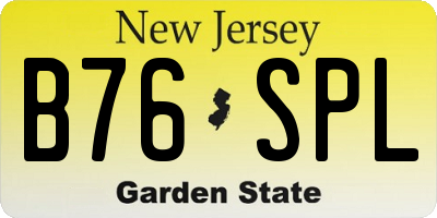 NJ license plate B76SPL