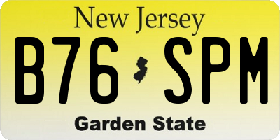 NJ license plate B76SPM