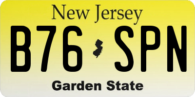 NJ license plate B76SPN