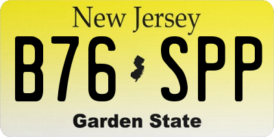 NJ license plate B76SPP
