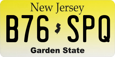 NJ license plate B76SPQ