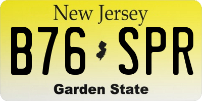 NJ license plate B76SPR
