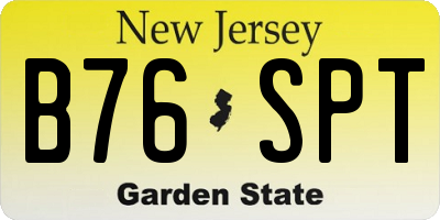 NJ license plate B76SPT