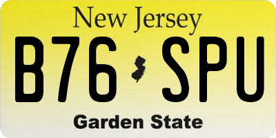NJ license plate B76SPU