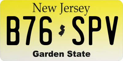 NJ license plate B76SPV