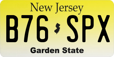 NJ license plate B76SPX