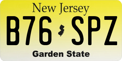NJ license plate B76SPZ
