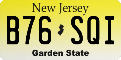 NJ license plate B76SQI