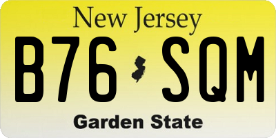 NJ license plate B76SQM