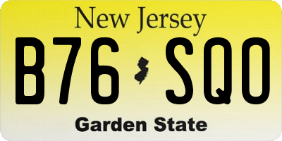 NJ license plate B76SQO
