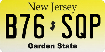 NJ license plate B76SQP