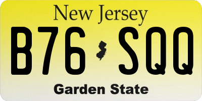 NJ license plate B76SQQ