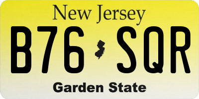 NJ license plate B76SQR